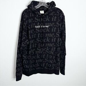 Midnight Organic Hoodie Men’s Large Sweater Black Sock it To Me Larry June C4